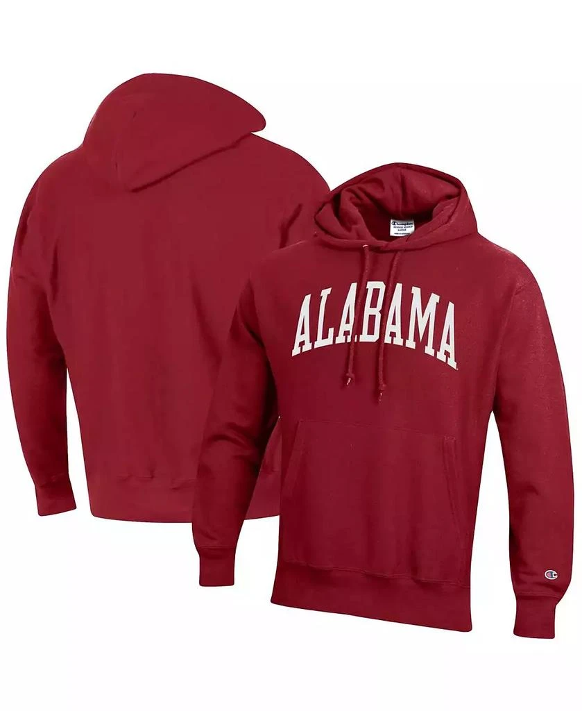 商品CHAMPION|Men's Crimson Alabama Crimson Tide Big and Tall Reverse Weave Fleece Pullover Hoodie Sweatshirt,价格¥449,第1张图片