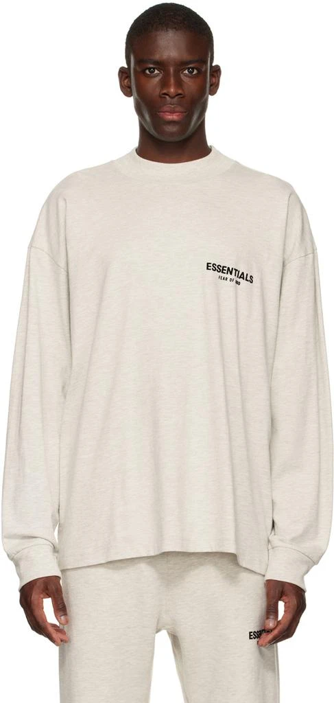 商品Essentials|灰白色棉质长袖 T 恤,价格¥421,第1张图片