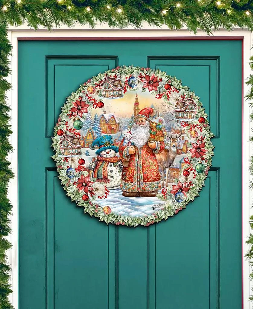 商品Designocracy|Merry Christmas Wreath Christmas Wooden Wall Decor Door Decor G. DeBrekht,价格¥1099,第3张图片详细描述