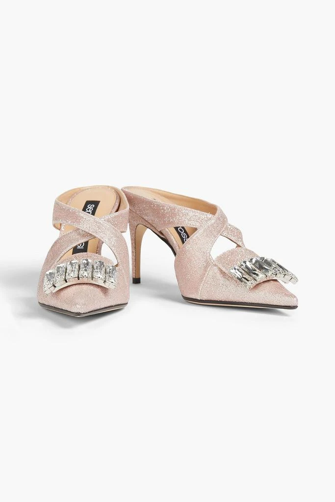 商品Sergio Rossi|Crystal-embellished Lurex mules,价格¥1876,第2张图片详细描述