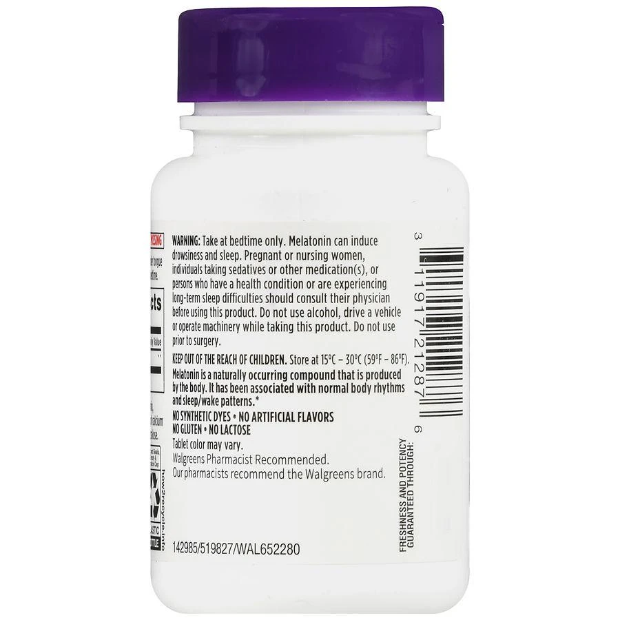 商品Walgreens|Dye-Free Melatonin 10 mg Tablets Cherry,价格¥58,第4张图片详细描述