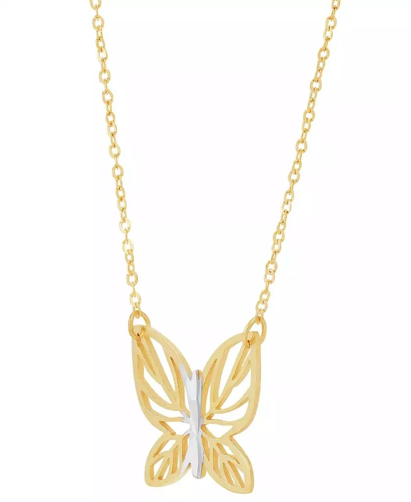 商品Italian Gold|Butterfly 17" Pendant Necklace in 10k Gold,价格¥562,第3张图片详细描述