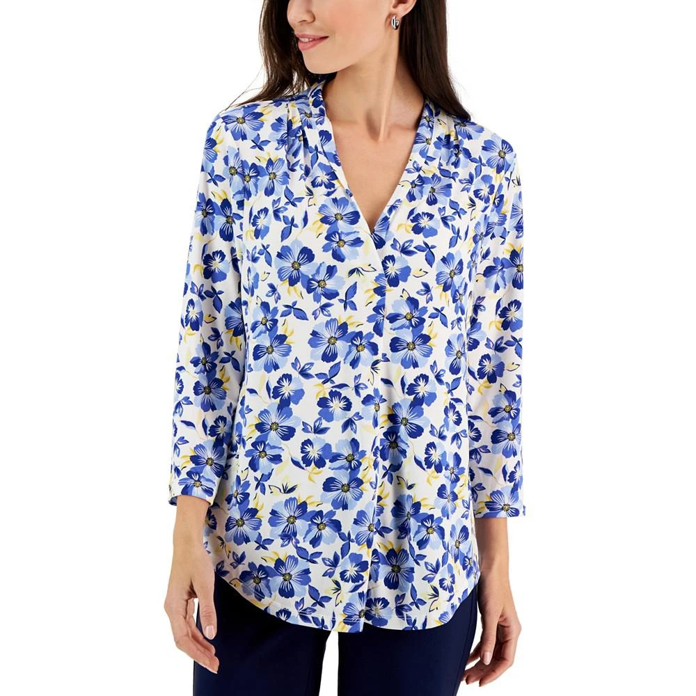 商品Charter Club|Petite Floral-Print Top, Created for Macy's,价格¥145,第1张图片