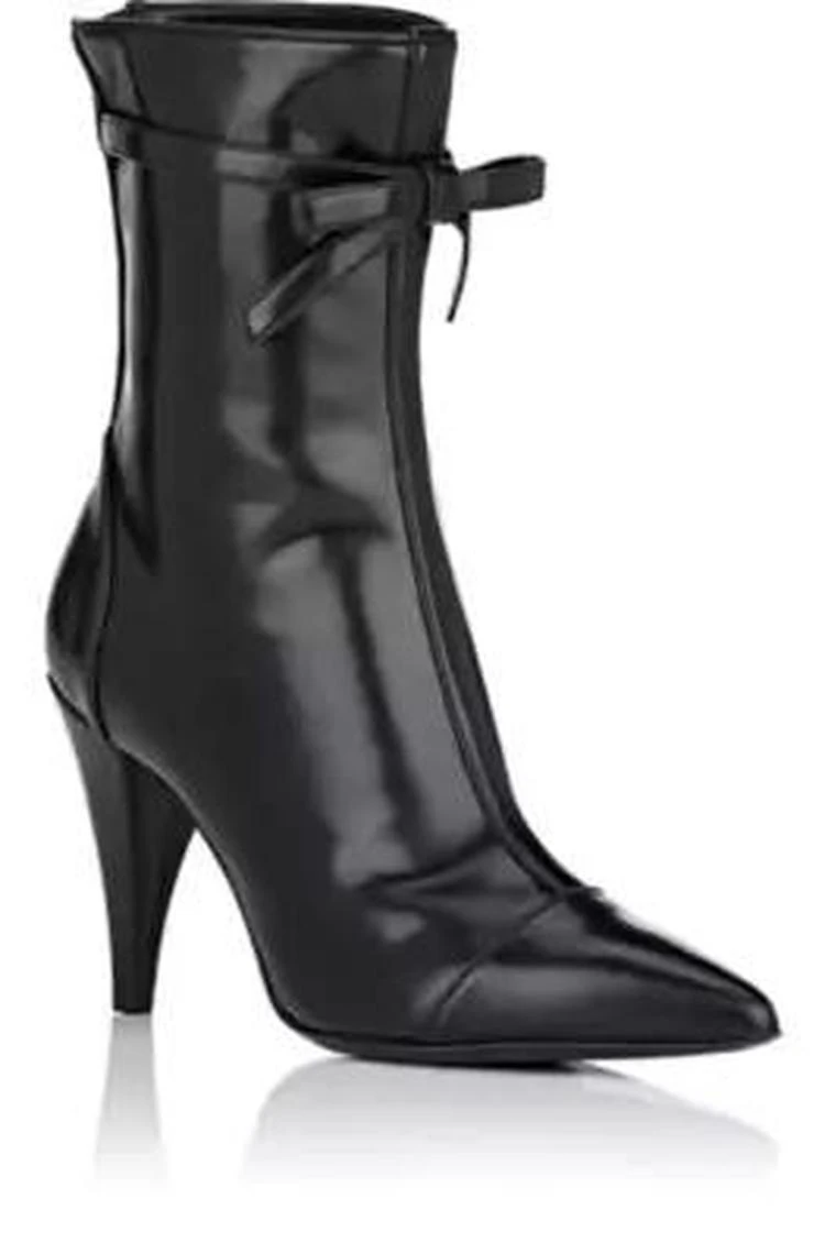 商品PHILOSOPHY di LORENZO SERAFINI|Bow-Embellished Spazzolato Leather Ankle Boots,价格¥3861,第2张图片详细描述