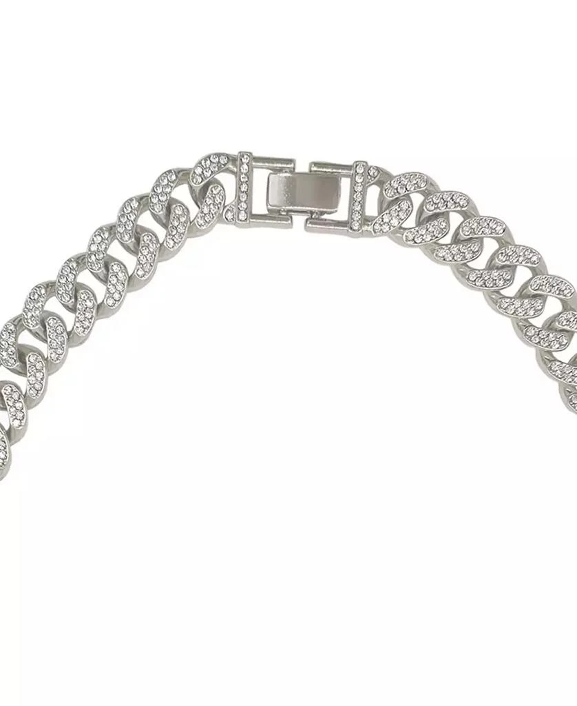 商品ADORNIA|Silver-Tone Plated Crystal Thick Cuban Curb Chain Necklace,价格¥239,第2张图片详细描述