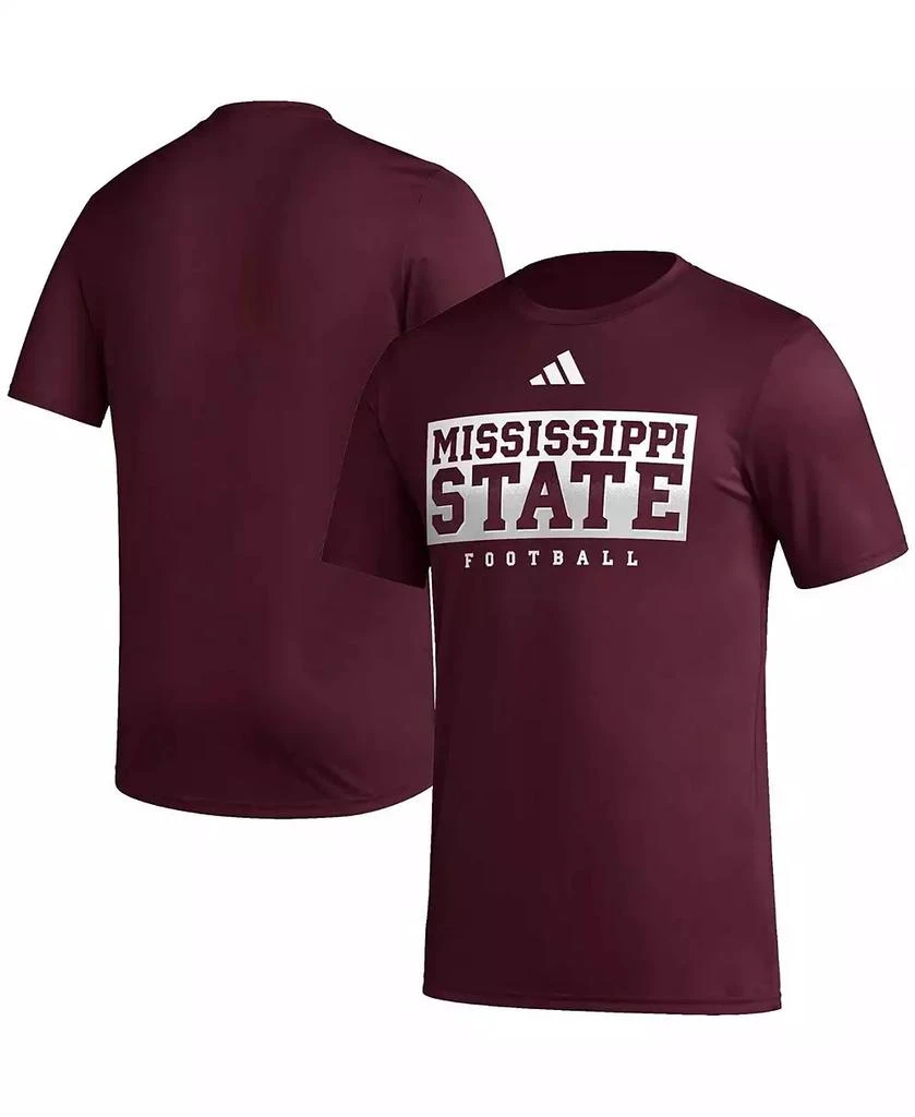 商品Adidas|Men's Maroon Mississippi State Bulldogs Football Practice AEROREADY Pregame T-shirt,价格¥253,第2张图片详细描述