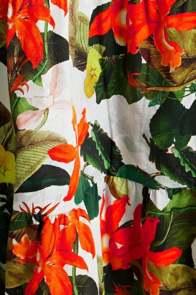 商品Alice + Olivia|Gathered floral-print cotton-blend poplin mini dress,价格¥1640,第4张图片详细描述