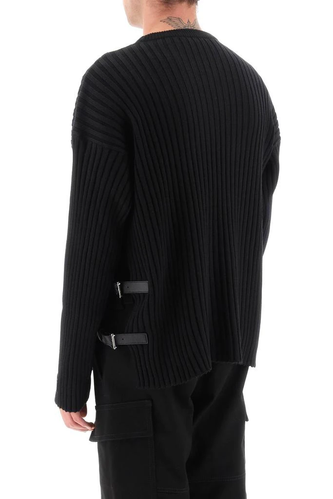 商品Versace|ribbed-knit sweater with leather straps,价格¥2982,第3张图片详细描述