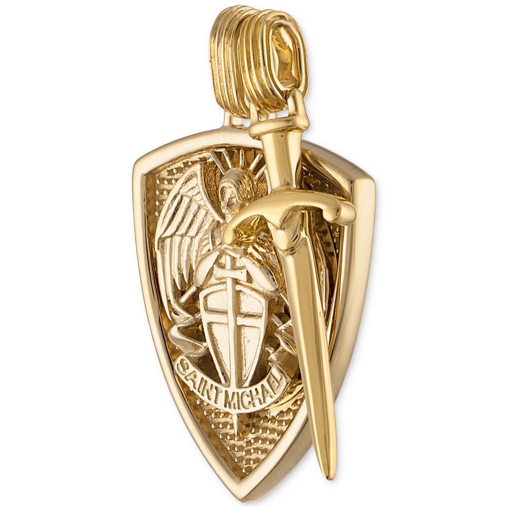商品Esquire Men's Jewelry|2-Pc. Set Saint Michael Shield & Sword Amulet Pendants in 14k Gold-Plated Sterling Silver, Created for Macy's,价格¥2684,第5张图片详细描述