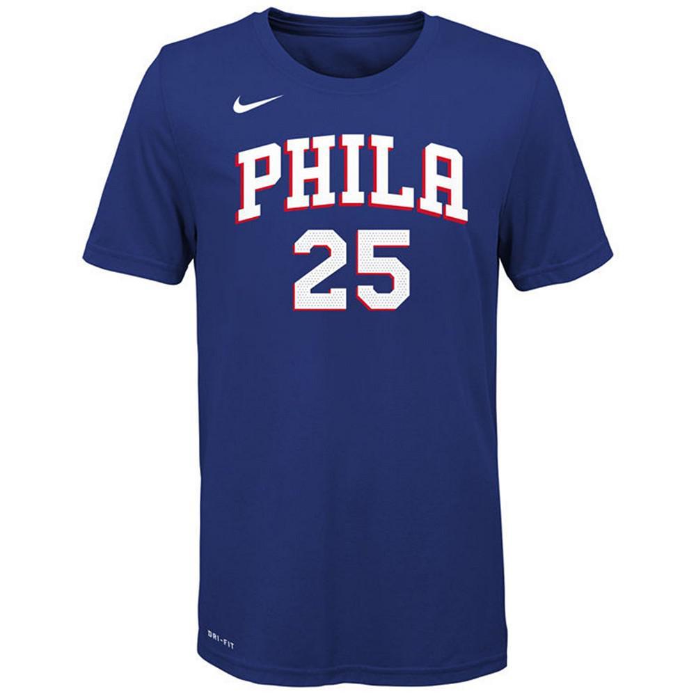 商品NIKE|Ben Simmons Philadelphia 76ers Icon Name and Number T-Shirt, Big Boys (8-20),价格¥222,第5张图片详细描述