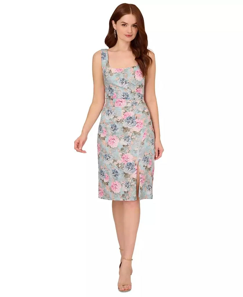 商品Adrianna Papell|Women's Sleeveless Floral Matelasse Dress,价格¥988,第1张图片