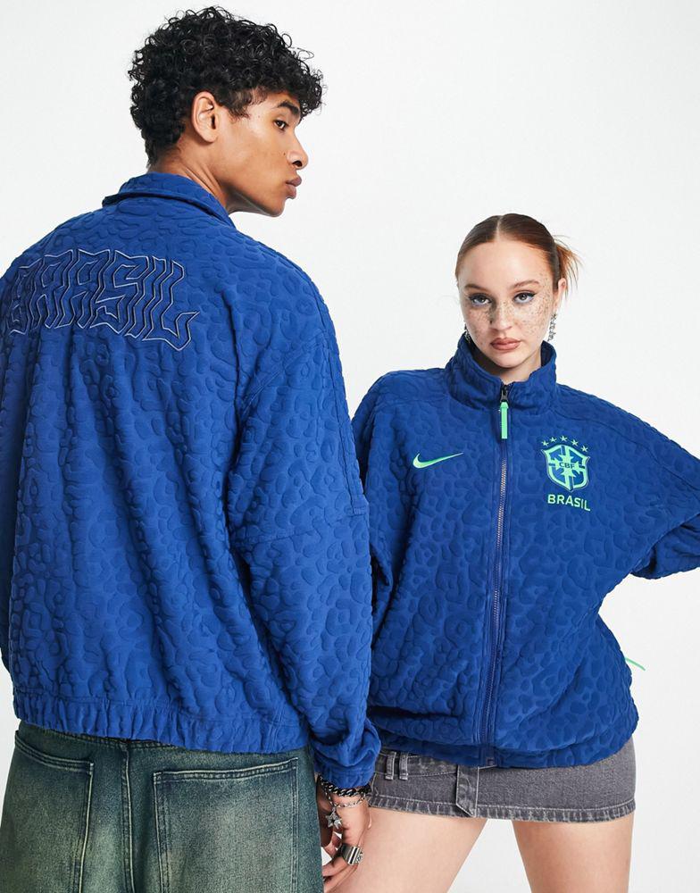 Nike Football World Cup 2022 Brazil unisex swoosh jacket in navy商品第4张图片规格展示