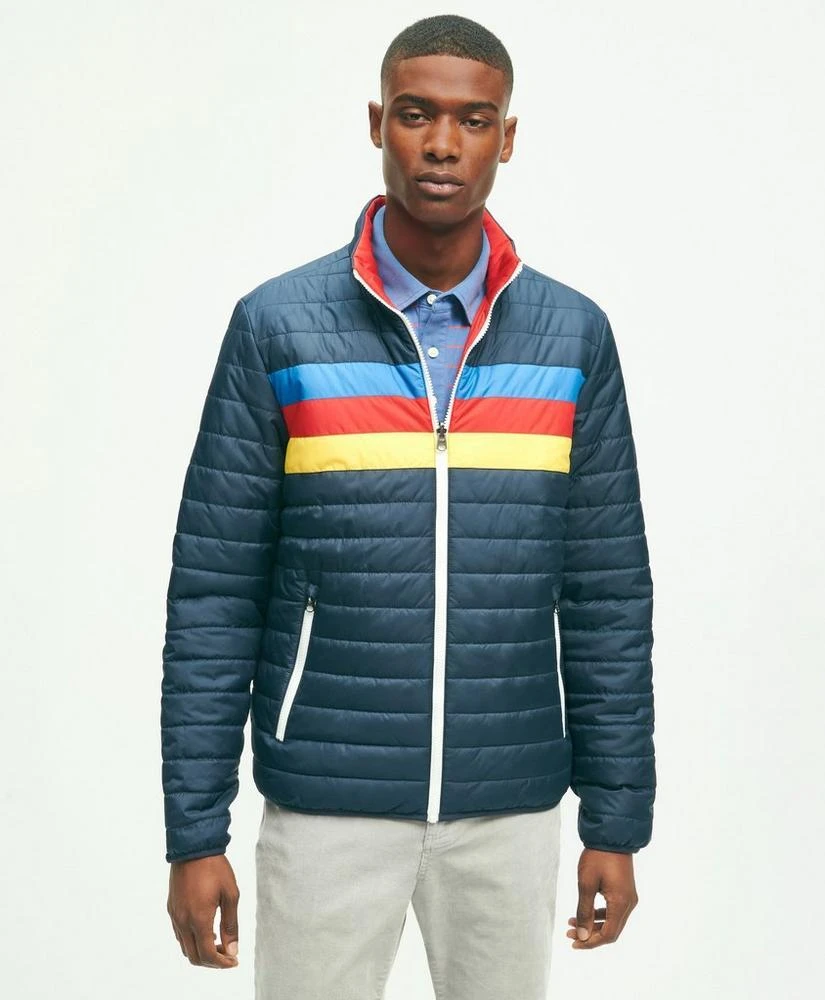 商品Brooks Brothers|Reversible Racer Stripe Puffer Jacket,价格¥780,第2张图片详细描述