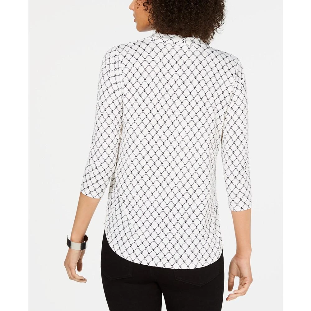 商品Charter Club|Petite Lattice Pleated V-Neck Top, Created for Macy's,价格¥186,第2张图片详细描述