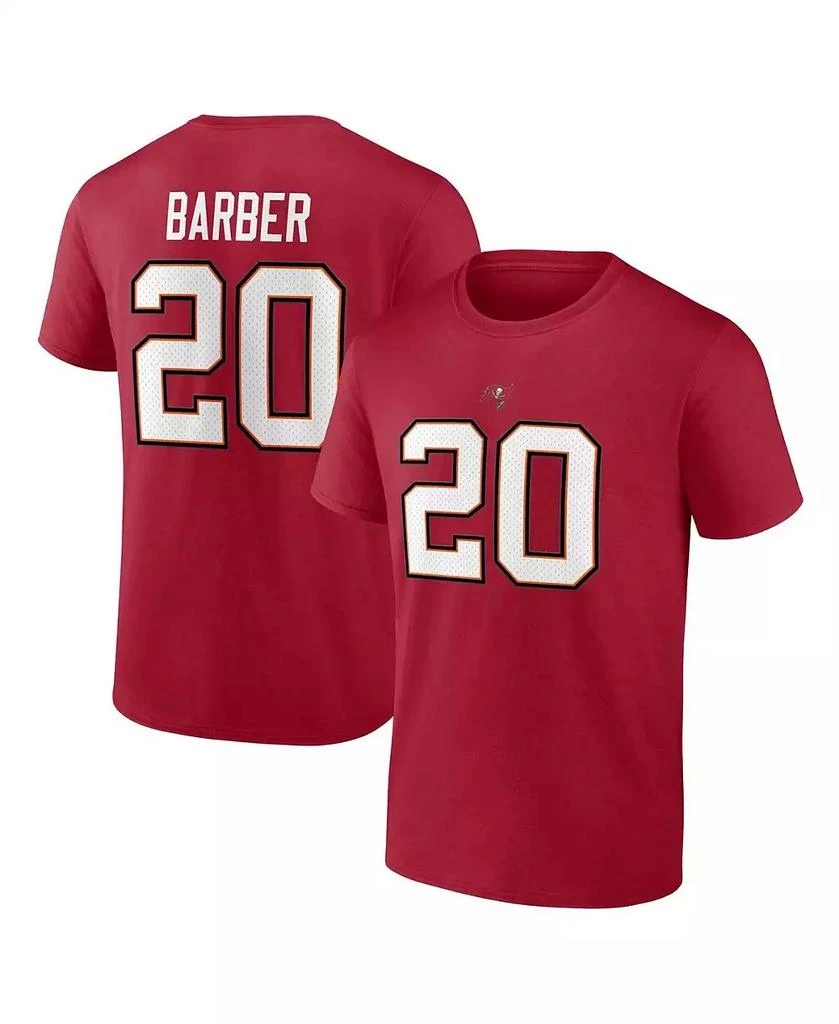 商品Fanatics|Men's Ronde Barber Red Tampa Bay Buccaneers Retired Player Icon Name and Number T-shirt,价格¥262,第1张图片