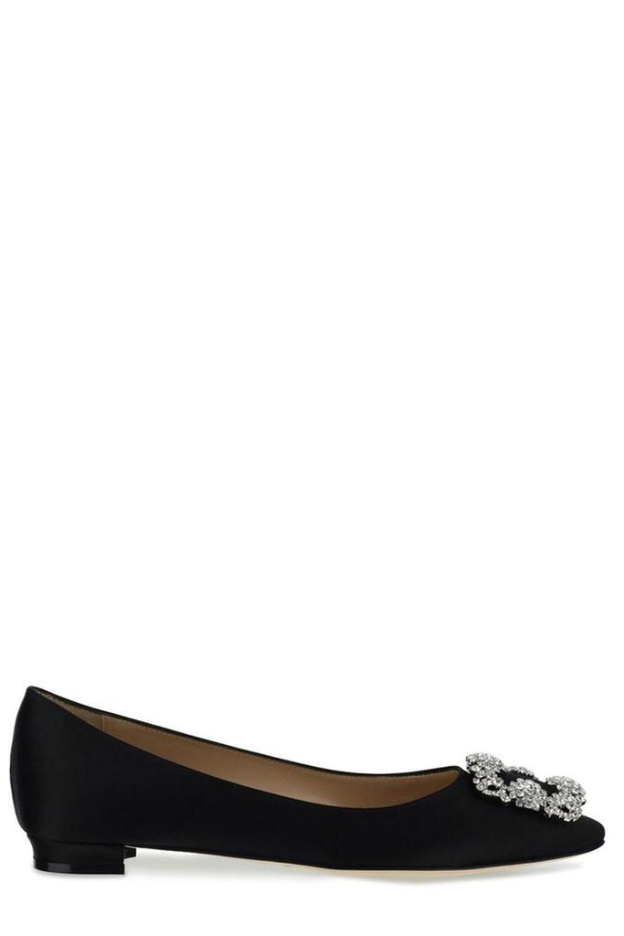 商品Manolo Blahnik|Manolo Blahnik Hangisi Embellished Buckle Ballerina Flats,价格¥5689,第1张图片