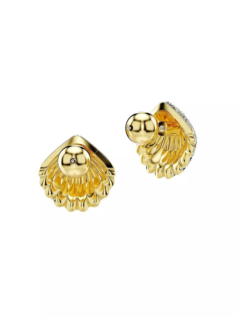 商品Swarovski|Idyllia Goldtone & Crystal Clamshell Stud Earrings,价格¥887,第4张图片详细描述