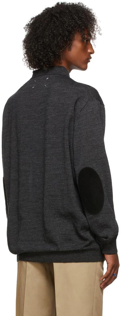 商品MAISON MARGIELA|Grey Wool Suede Elbow Patch Polo,价格¥3056,第3张图片详细描述