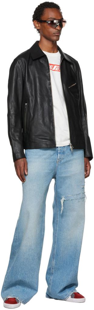Black Korn Leather Jacket商品第4张图片规格展示