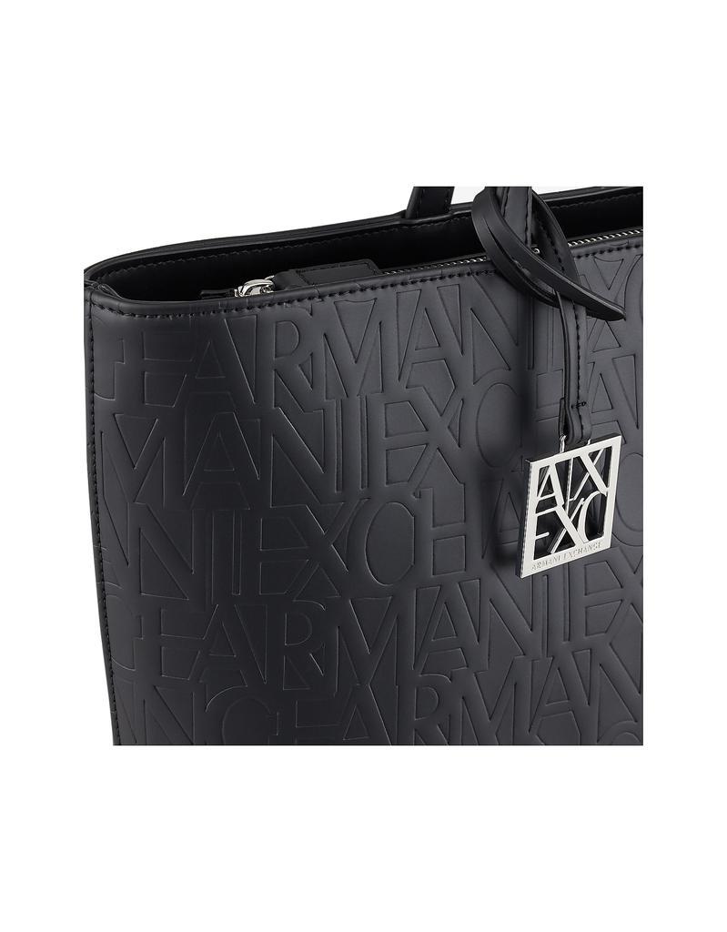 商品Armani Exchange|Black Zip-Top Shopping Bag,价格¥584,第4张图片详细描述