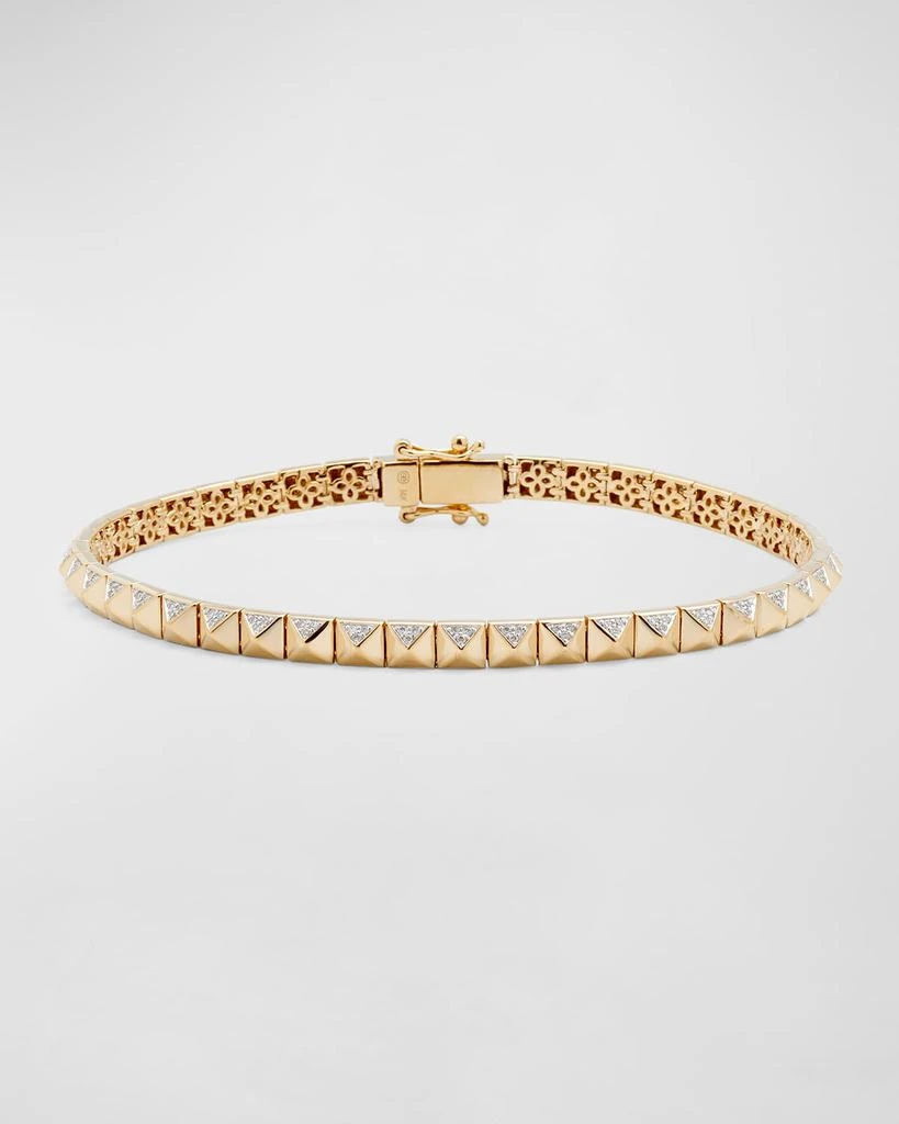 商品Sydney Evan|Men's 14K Yellow Gold Diamond Pyramid Link Bracelet,价格¥45878,第1张图片