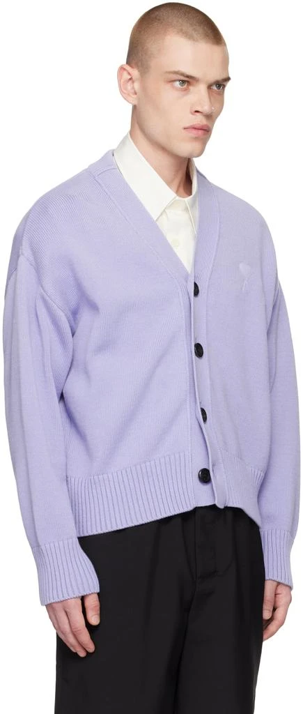 商品AMI|SSENSE Exclusive Purple Ami de Cœur Cardigan,价格¥4901,第2张图片详细描述
