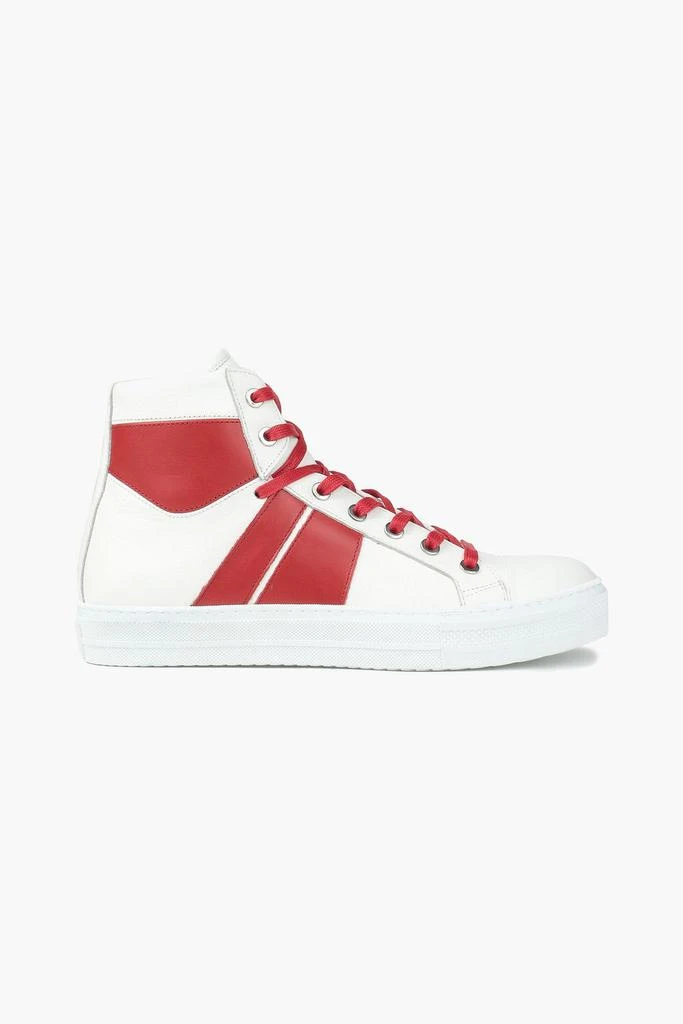 商品AMIRI|Two-tone textured-leather high-top sneakers,价格¥893,第1张图片