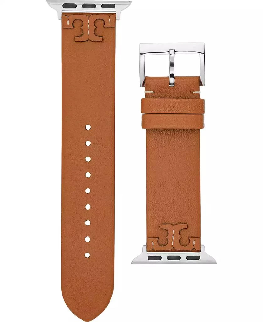 商品Tory Burch|Women's McGraw Luggage  Band For Apple Watch® Leather Strap 38mm/40mm,价格¥643,第1张图片