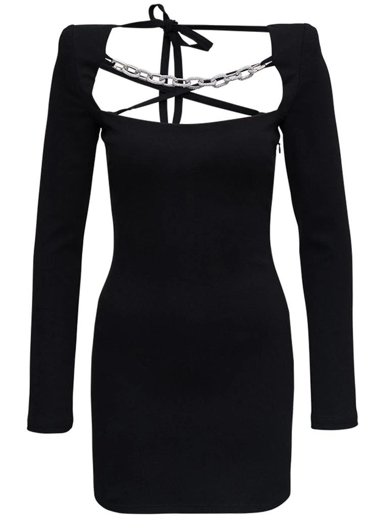 商品GIUSEPPE DI MORABITO|Black Jersey Dress With Chain Detail,价格¥8348,第1张图片
