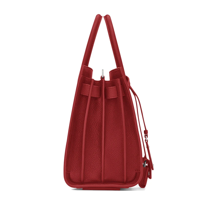 YSL 圣罗兰 女士宝贝袋软袋红色颗粒皮革手提包 477477-DTI0E-6327 商品