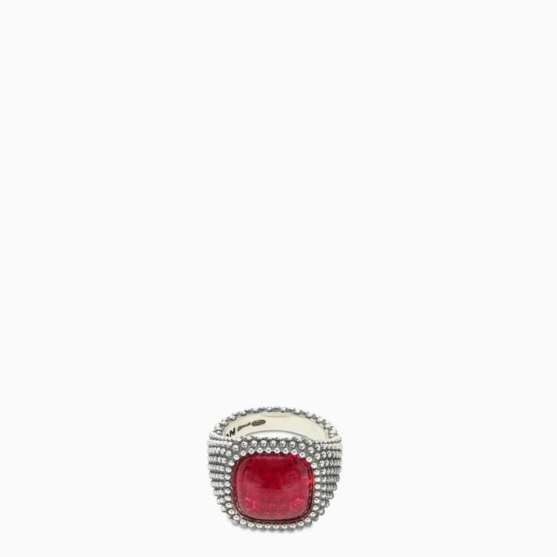 商品NOVE25|RED STONE SQUARE CHEVALIER RING,价格¥1302,第1张图片