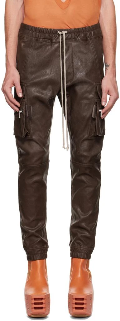 商品Rick Owens|Gray Mastocon Leather Pants,价格¥6994,第1张图片