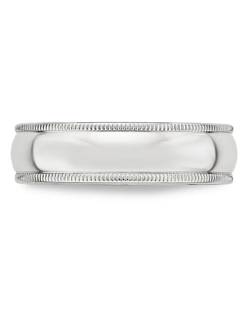 Men's 6mm Half Round Milgrain Band in 14K White Gold - Exclusive 商品