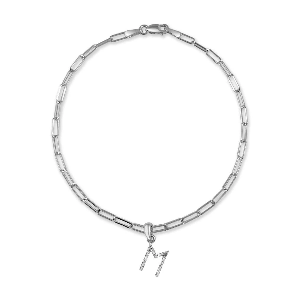 14k White Gold & Diamond Initial Link Bracelet 商品