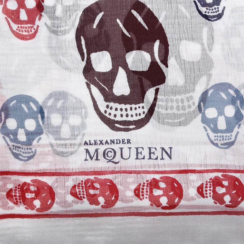 Alexander McQueen 亚历山大·麦昆 男士多色骷髅头印花围巾 411658-4Q010-9074 商品