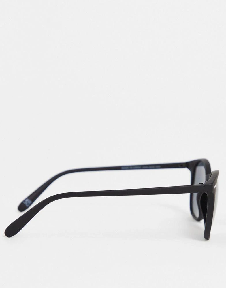 商品ASOS|ASOS DESIGN round sunglasses in matte black with smoke lens,价格¥53,第3张图片详细描述