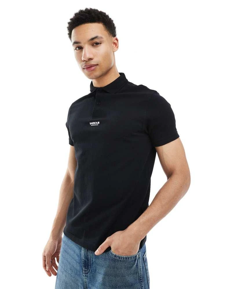 商品Barbour|Barbour International Formula polo in black exclusive to asos,价格¥345,第1张图片