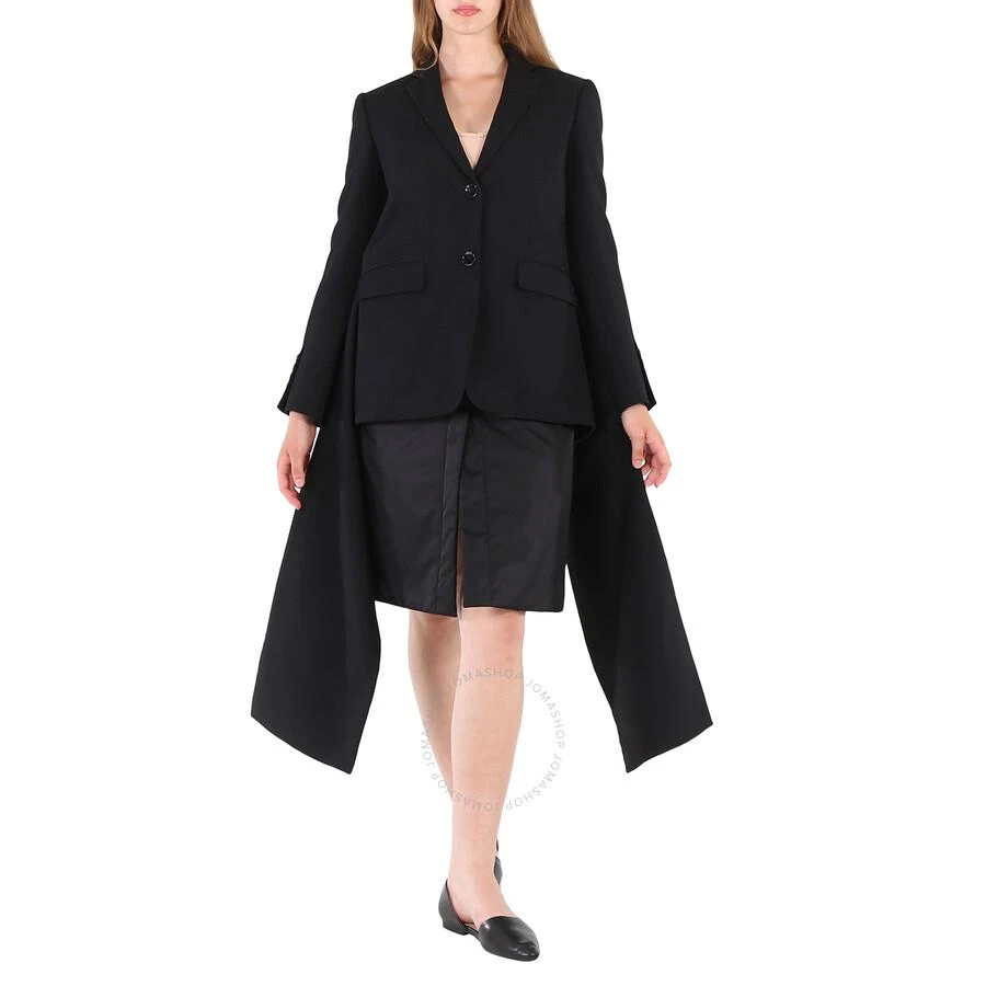 商品Burberry|Ladies Black Wadded Detachable-Warmer Wool Tailored Jacket,价格¥2389,第2张图片详细描述