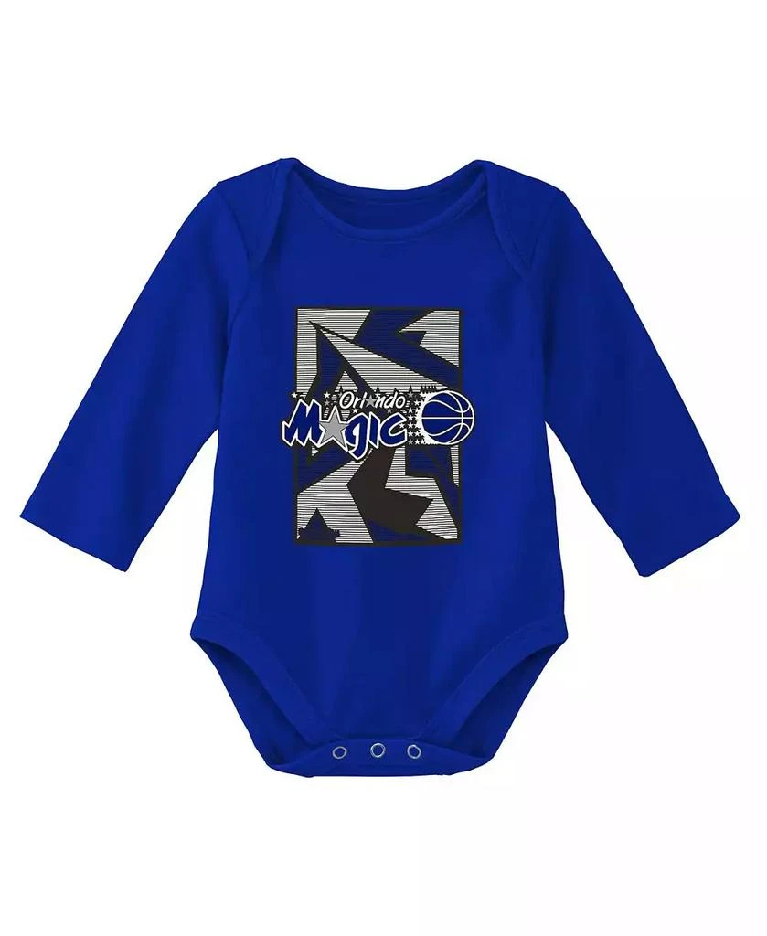 商品Mitchell & Ness|Infant Boys and Girls Black, Blue Orlando Magic Hardwood Classics Bodysuits and Cuffed Knit Hat Set,价格¥299,第2张图片详细描述