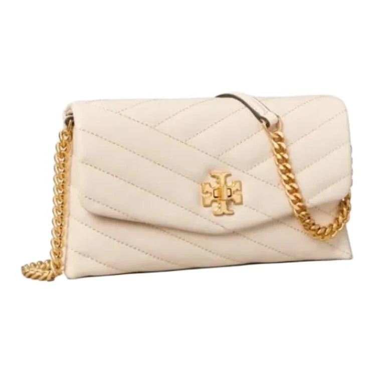 商品[国内直发] Tory Burch|汤丽柏琦 TB Kira系列 绗缝斜纹 羊皮 WOC 双层链条斜挎包 口盖包钱包 迷你 女款 新奶油色,价格¥2368,第2张图片详细描述