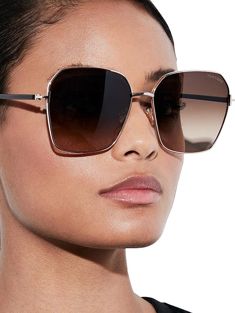商品Tom Ford|Claudia 2 62MM Square Sunglasses,价格¥3809,第4张图片详细描述