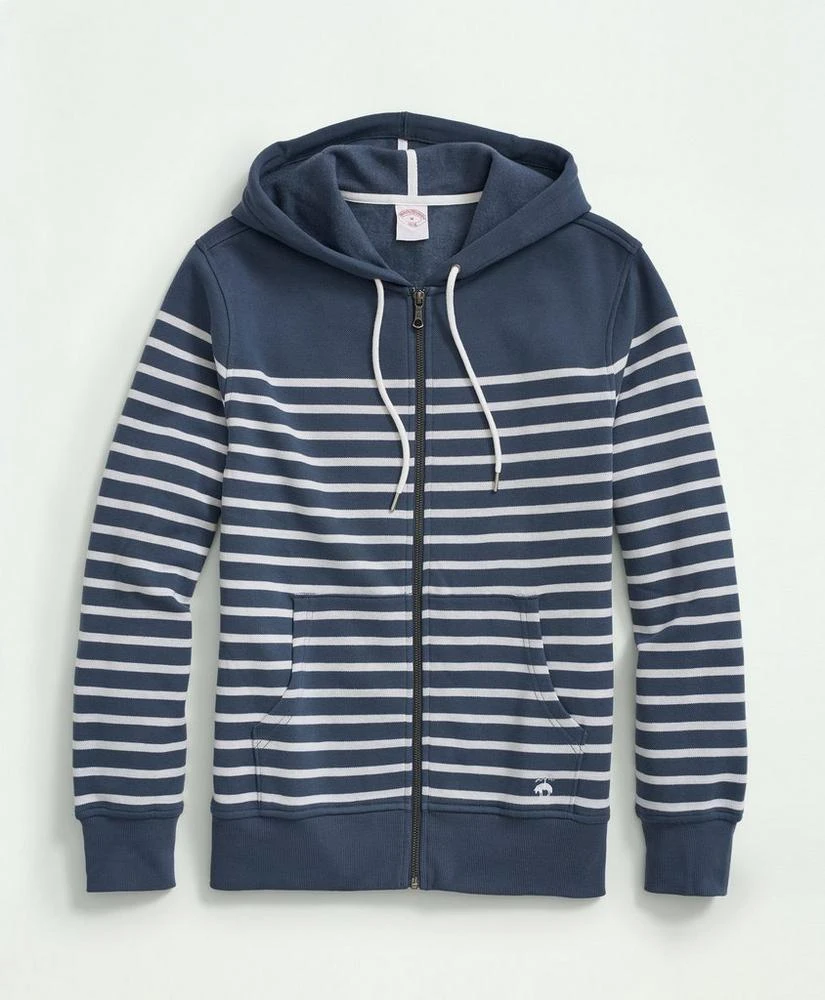 商品Brooks Brothers|Mariner Stripe Hoody in Cotton Pique Blend,价格¥496,第1张图片