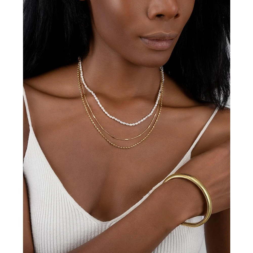 商品ADORNIA|Gold-Tone Imitation Pearl Three-Row Layered Necklace, 17" + 3" extender,价格¥254,第2张图片详细描述
