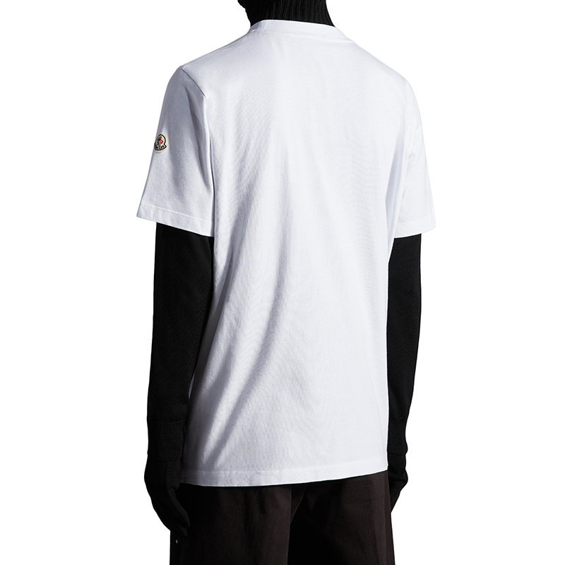 商品Moncler|【预售3-7天】Moncler/蒙克莱 22年秋冬新款 男士光学白色纯棉图形图案短袖T恤H20918C000118390T001,价格¥2236,第7张图片详细描述