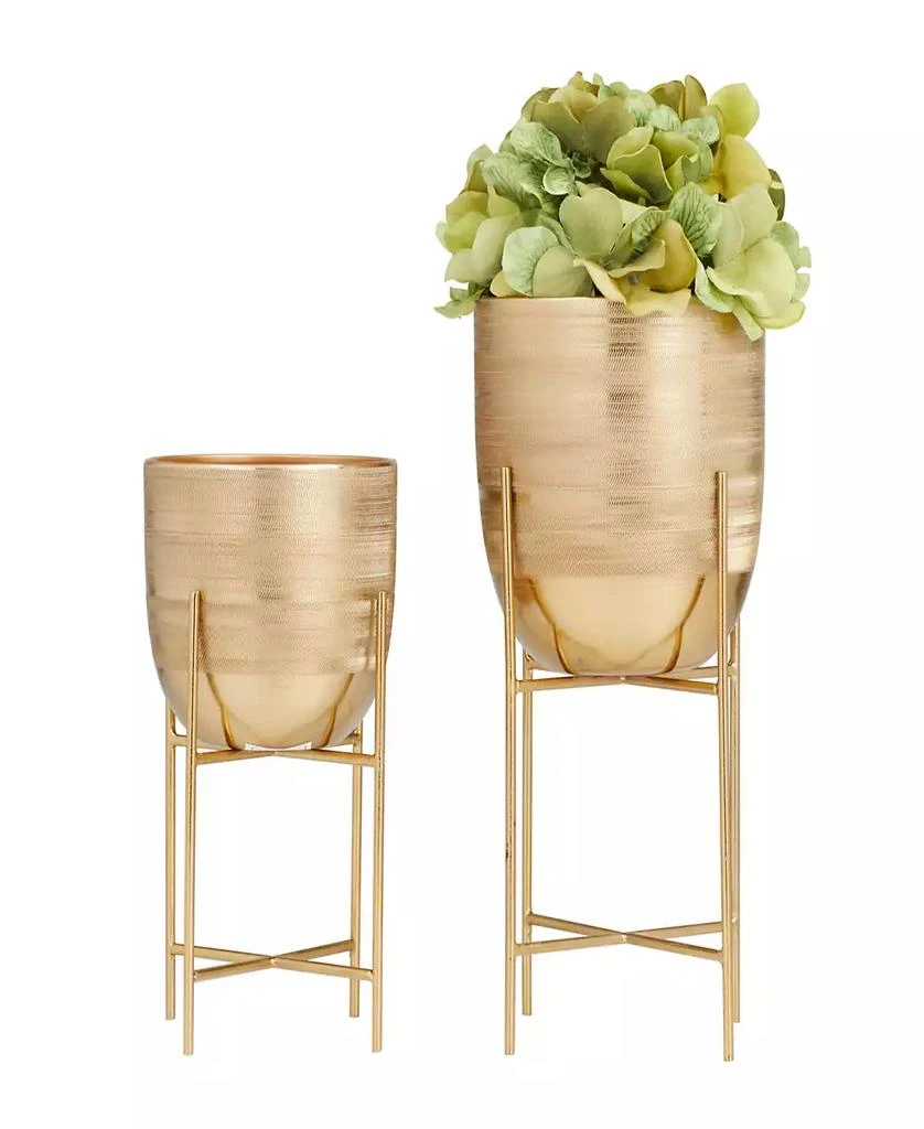 商品Rosemary Lane|Metal Planter with Removable Stand Set of 2,价格¥236,第5张图片详细描述