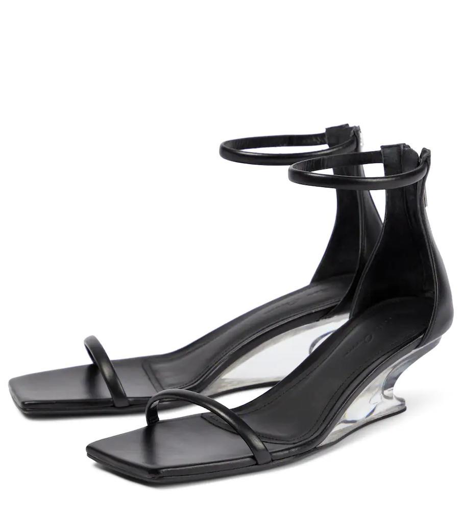 商品Rick Owens|Leather wedge sandals,价格¥6751,第7张图片详细描述