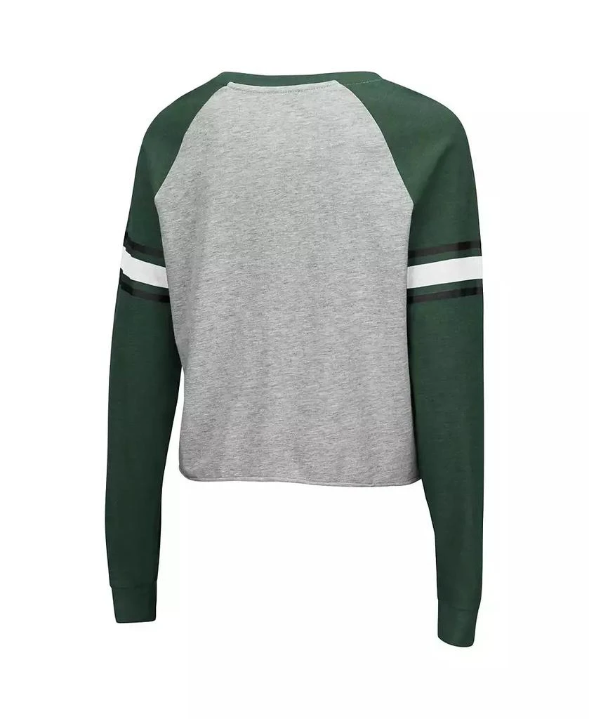 商品Colosseum|Women's Heathered Gray, Green Michigan State Spartans Decoder Pin Raglan Long Sleeve T-shirt,价格¥314,第3张图片详细描述