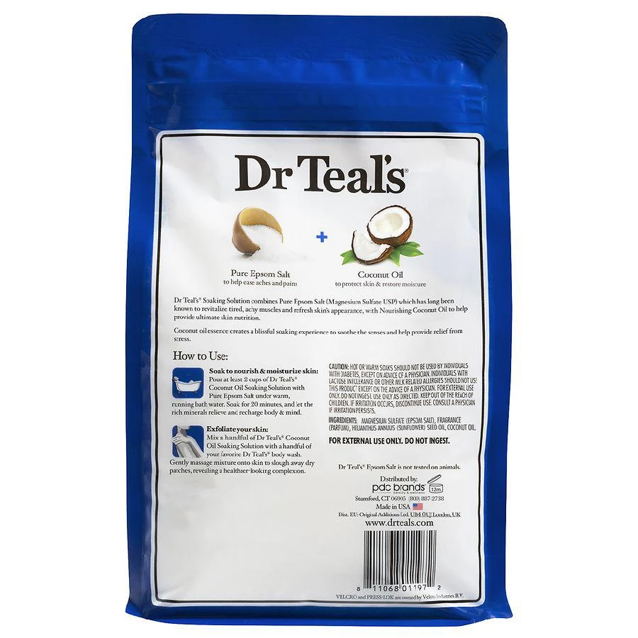 商品Dr. Teal's|Coconut Oil Pure Epsom Salt Soaking Solution,价格¥54,第2张图片详细描述