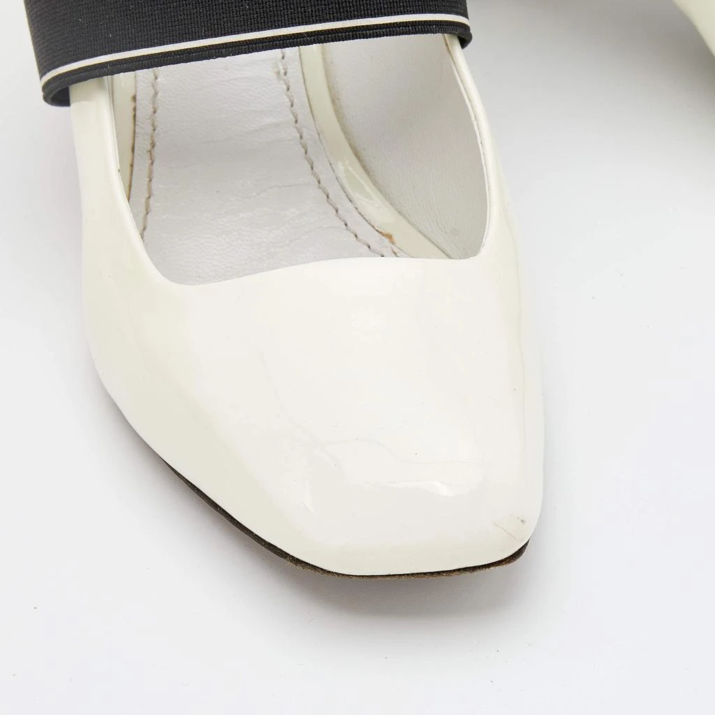 Louis Vuitton White Patent Leather Block Heel Pumps Size 36.5 商品