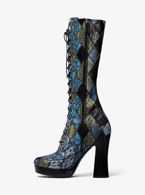 商品Michael Kors|Deandra Patchwork Snakeskin Platform Boot,价格¥6421,第3张图片详细描述